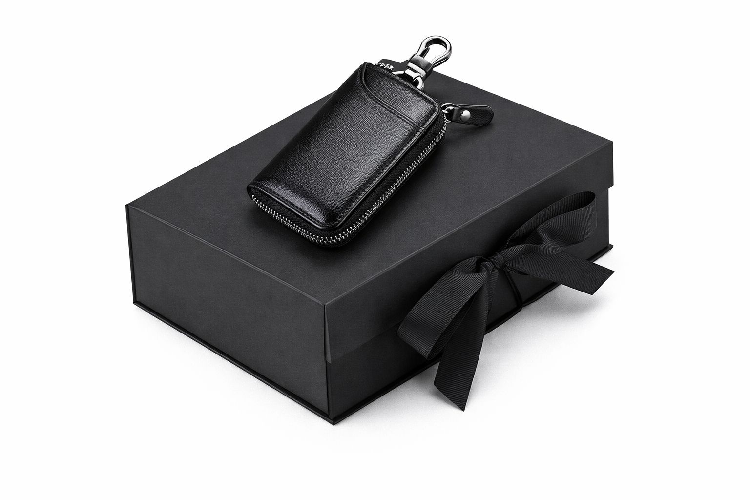 Porta-Chaves em Couro com Porta-Cartão