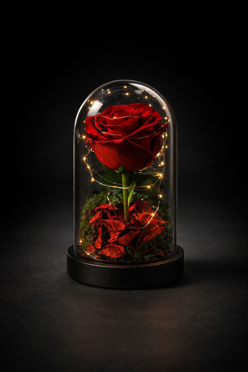 Rosa Decorativa em Cúpula com Luz